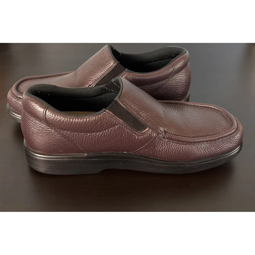 SAS Side Gore Men's Brown Size 13 Leather Slip On Loafer Comfort Walking Shoes